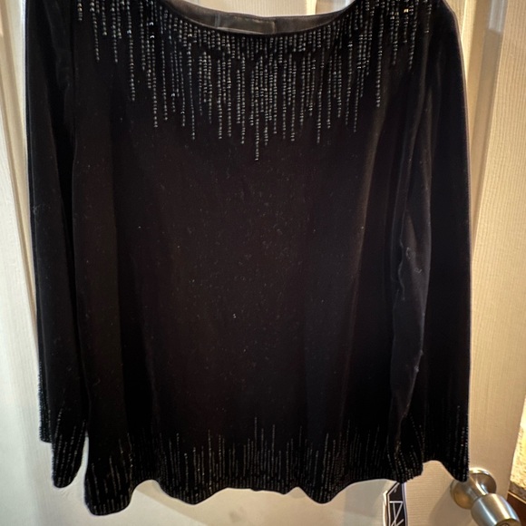 Alex Evenings Black Beaded Top - Picture 1 of 5